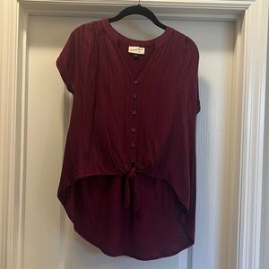Universal Threads Short Sleeve Tie Top